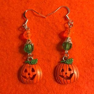 Pumpkin dangle Earrings🎃Handmade